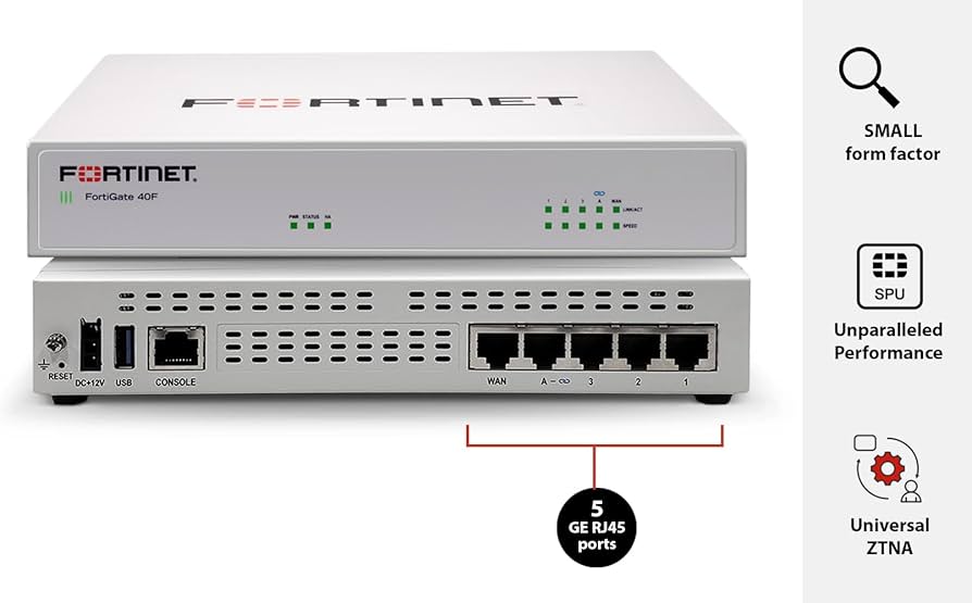 FortiGate 40F 5 x GE RJ45 ports GPU dedicada FG 40F — FortiGate-40F 5 x GE RJ45 ports (FG-40F) workstation empresarial